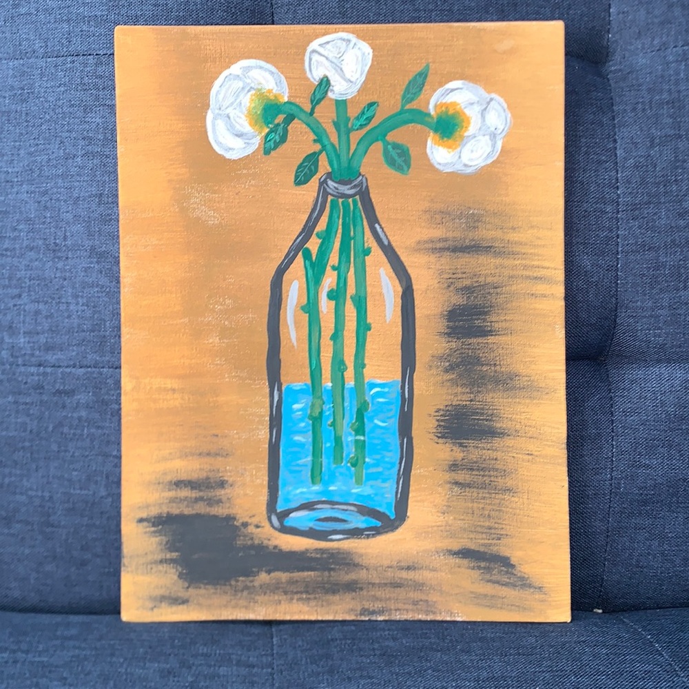 Original flower in a bottle painting